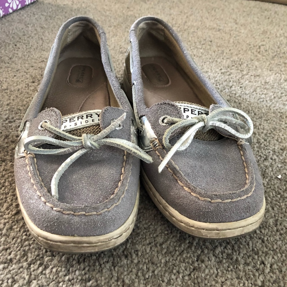 Grey Glitter Sperrys